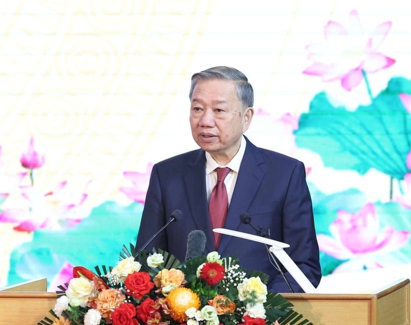 Tổng Bí thư Tô Lâm phát biểu tại buổi lễ. Ảnh: Phạm Hà/Báo Nhân Dân. Tổng Bí thư Tô Lâm phát biểu tại buổi lễ. Ảnh: Phạm Hà/Báo Nhân Dân.