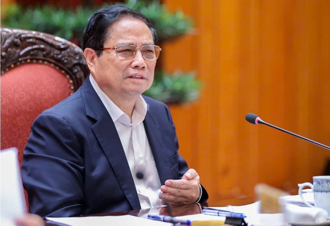 Thủ tướng Chính phủ Phạm Minh Chính phát biểu chỉ đạo tại cuộc họp. Ảnh: Nhật Bắc.