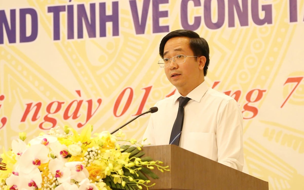 Ông Trần Minh Sáng, Giám đốc Sở Nông nghiệp và Môi trường tỉnh Lào Cai phát biểu tại Hội nghị. Ảnh: Thanh Ngà.