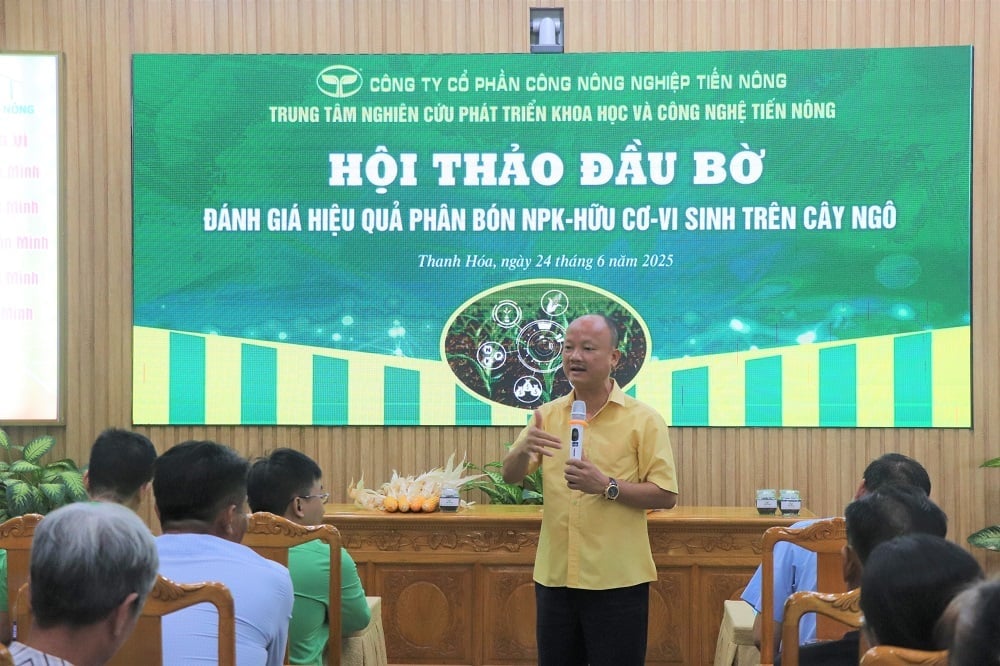 Ông Nguyễn Hồng Phong, Tổng Giám đốc Công ty Tiến Nông phát biểu tại hội nghị. Ảnh: Huyền Linh.