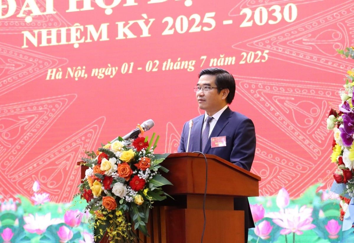 Bí thư Đảng ủy, Cục trưởng Cục Biển và Hải đảo Việt Nam Nguyễn Đức Toàn cho biết, nhiệm kỳ 2020-2025 vừa qua, Đảng bộ Cục Biển và Hải đảo Việt Nam đã phát huy vai trò hạt nhân lãnh đạo, giữ vững nguyên tắc, đoàn kết, nỗ lực vượt qua nhiều khó khăn, hoàn thành tốt nhiệm vụ chính trị được giao. Ảnh: Nguyễn Thủy.