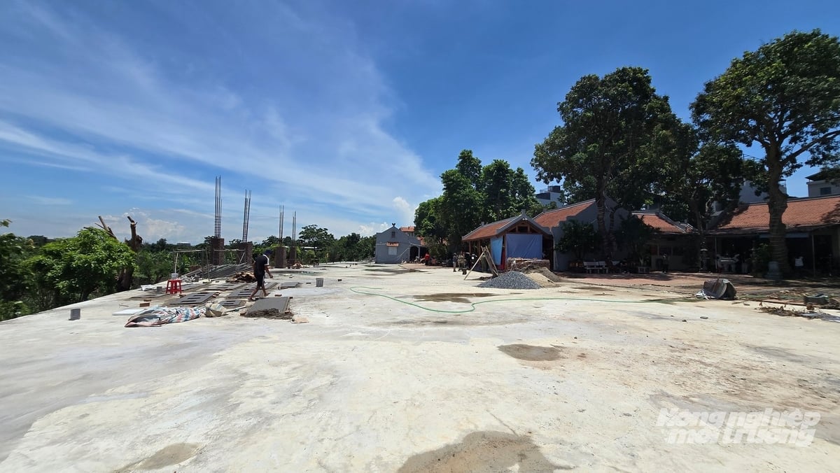 Mặt bằng vừa bị lấn chiếm nối liền với khuôn viên di tích đền Rừng. Ảnh: Kiên Trung.