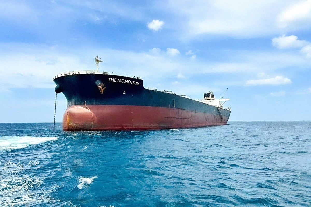 Tàu hàng rời The Momentum tải trọng 110.000 DWT của Hòa Phát. Ảnh: HPG.