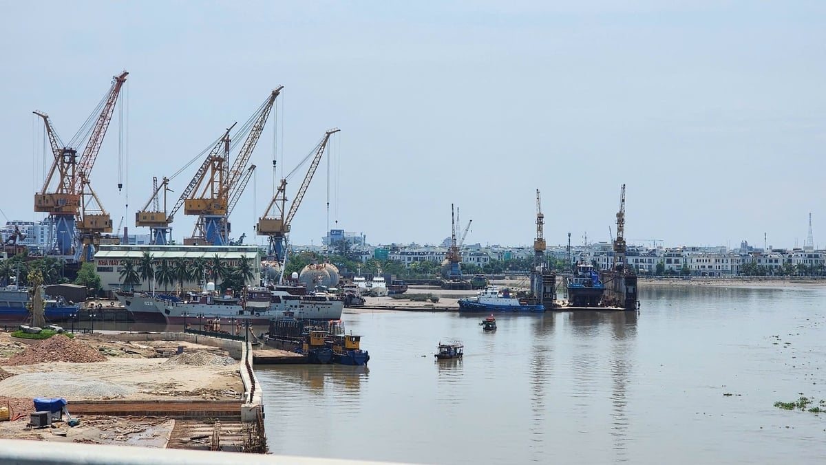 Chi cục kiểm ngư vùng 1 có 5 chiếc tàu, nhưng không có bến. Tàu phải neo đậu tại khu vực nhà máy đóng tàu sông Cấm. Ảnh: Đức Hải. 