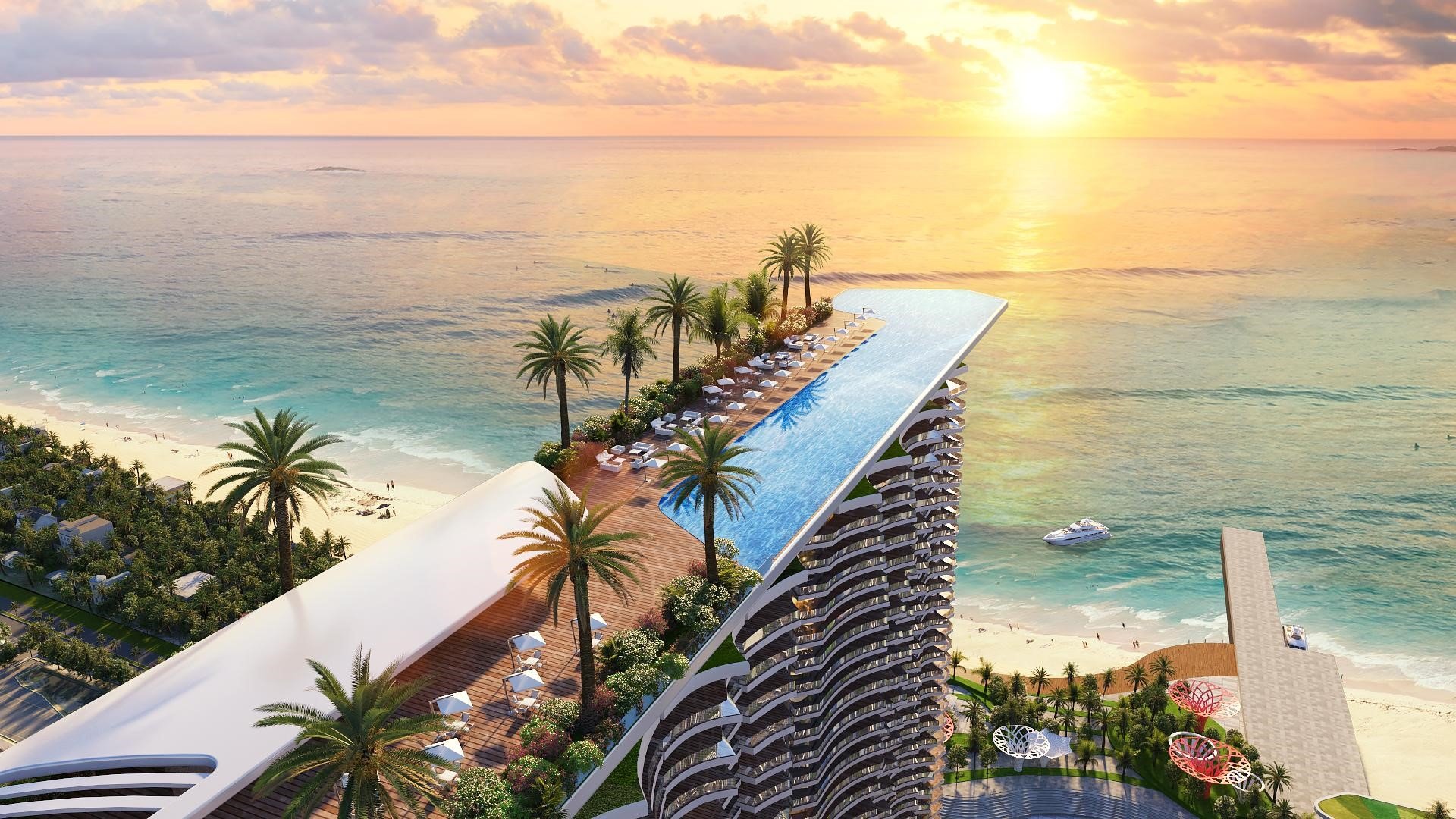 Lấy cảm hứng từ các biểu tượng nghỉ dưỡng toàn cầu, Sunshine Bay Retreat Nha Trang dự kiến sẽ mang lại doanh thu hàng chục nghìn tỷ đồng, tạo thêm hàng nghìn việc làm, thúc đẩy tăng trưởng GDP, làm lực kéo kinh tế xã hội và du lịch của Khánh Hòa trong dài hạn. Ảnh: HOREA. Lấy cảm hứng từ các biểu tượng nghỉ dưỡng toàn cầu, Sunshine Bay Retreat Nha Trang dự kiến sẽ mang lại doanh thu hàng chục nghìn tỷ đồng, tạo thêm hàng nghìn việc làm, thúc đẩy tăng trưởng GDP, làm lực kéo kinh tế xã hội và du lịch của Khánh Hòa trong dài hạn. Ảnh: HOREA.