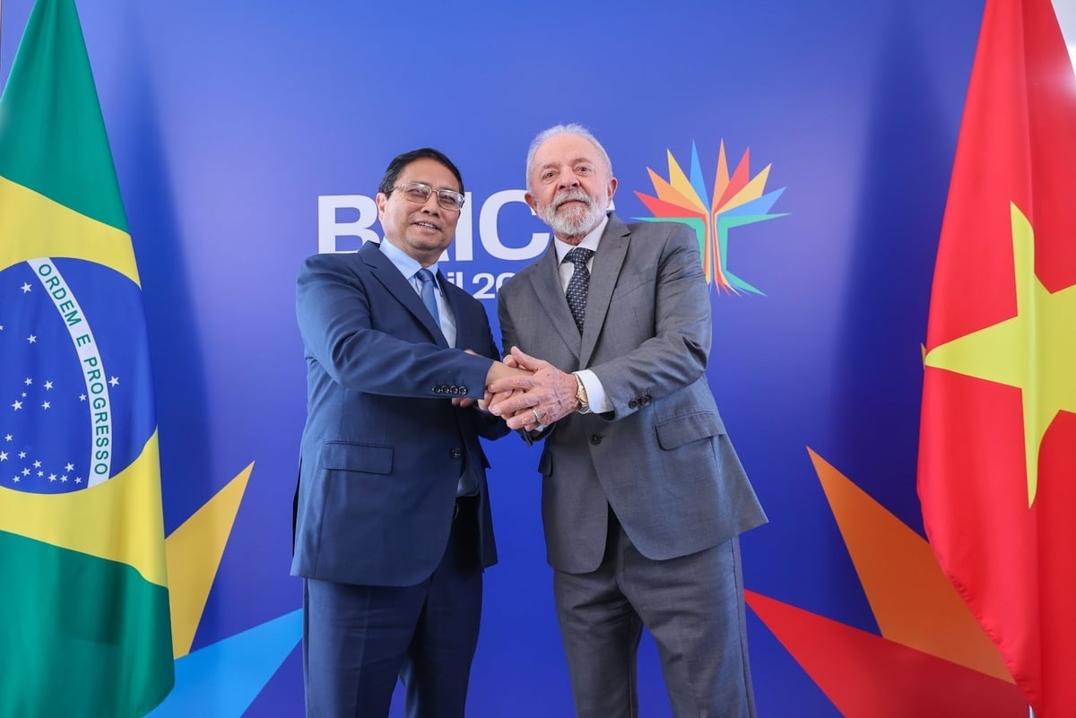 Thủ tướng Chính phủ Phạm Minh Chính và Tổng thống Brazil Luiz Inacio Lula da Silva. Ảnh: VGP. Thủ tướng Chính phủ Phạm Minh Chính và Tổng thống Brazil Luiz Inacio Lula da Silva. Ảnh: VGP.
