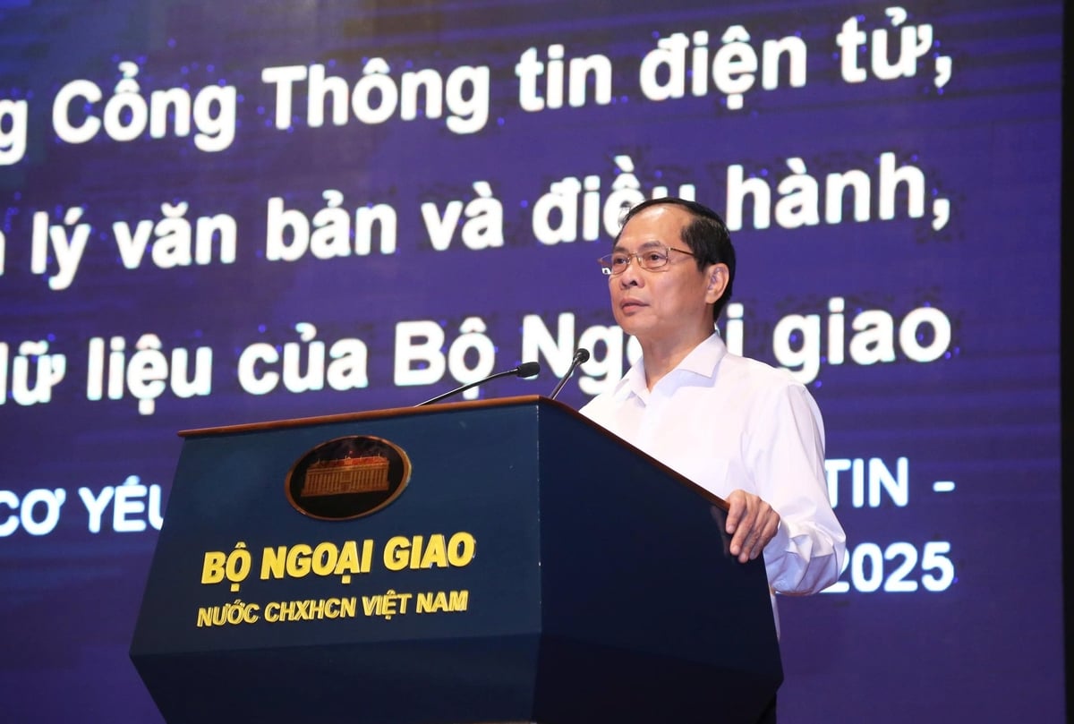 Phó Thủ tướng - Bộ trưởng Bộ Ngoại giao Việt Nam - ông Bùi Thanh Sơn phát biểu tại buổi lễ. Ảnh: Hưng Mai. Phó Thủ tướng - Bộ trưởng Bộ Ngoại giao Việt Nam - ông Bùi Thanh Sơn phát biểu tại buổi lễ. Ảnh: Hưng Mai.