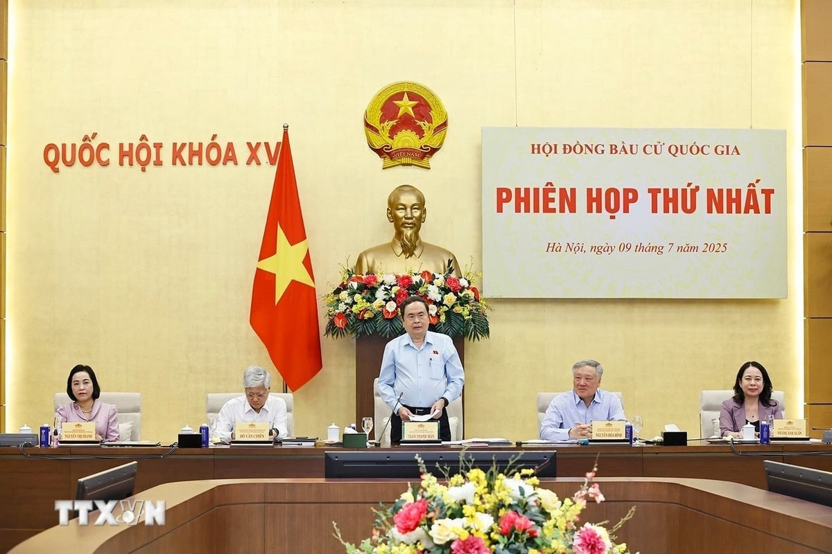Chủ tịch Quốc hội Trần Thanh Mẫn, Chủ tịch Hội đồng Bầu cử quốc gia phát biểu. Ảnh: TTXVN. Chủ tịch Quốc hội Trần Thanh Mẫn, Chủ tịch Hội đồng Bầu cử quốc gia phát biểu. Ảnh: TTXVN.