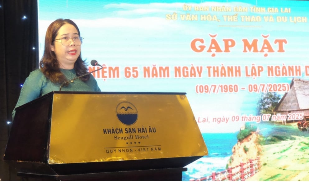 Bà Đỗ Thị Diệu Hạnh - Giám đốc Sở VHTT&DL Gia Lai - phát biểu tại lễ kỷ niệm 65 năm thành lập ngành du lịch Việt Nam. Ảnh: V.Đ.T. Bà Đỗ Thị Diệu Hạnh - Giám đốc Sở VHTT&DL Gia Lai - phát biểu tại lễ kỷ niệm 65 năm thành lập ngành du lịch Việt Nam. Ảnh: V.Đ.T.