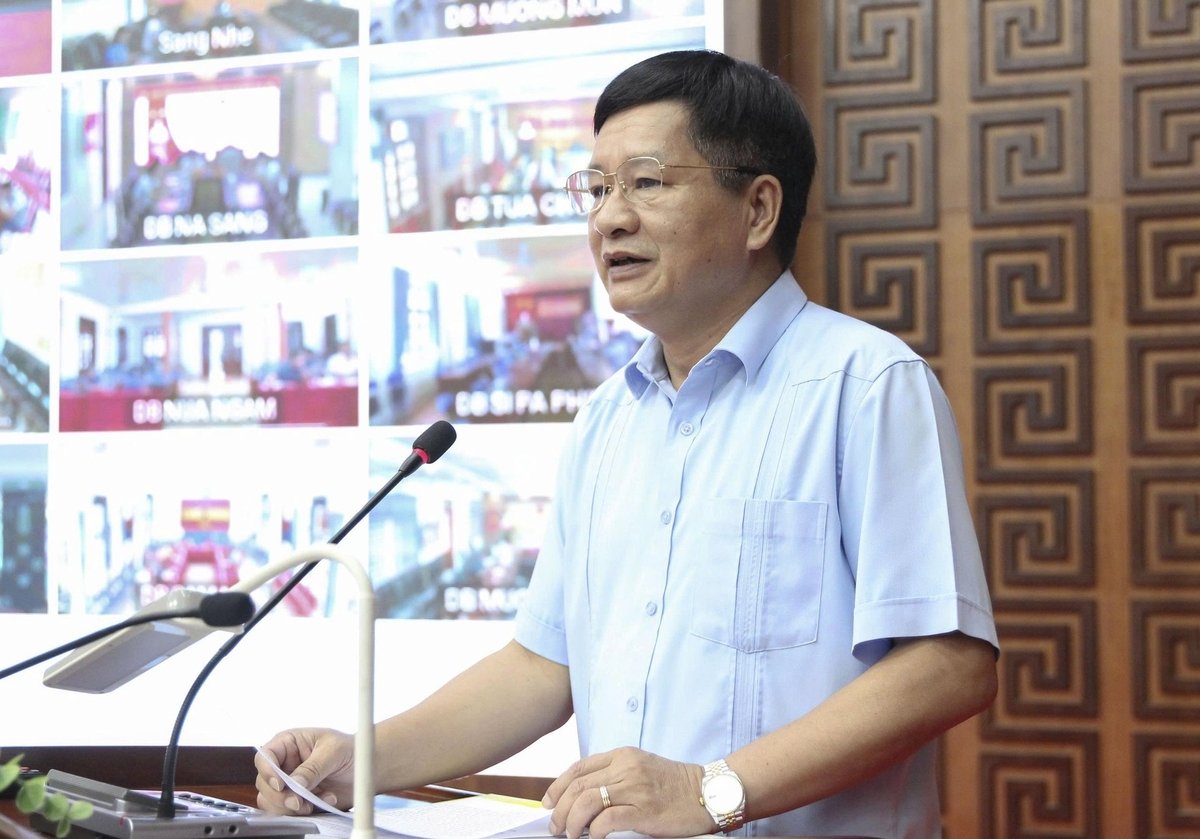 Ông Lê Thành Đô, Chủ tịch UBND tỉnh Điện Biên phát biểu tại Hội nghị. Ảnh: Trần Hương. Ông Lê Thành Đô, Chủ tịch UBND tỉnh Điện Biên phát biểu tại Hội nghị. Ảnh: Trần Hương.