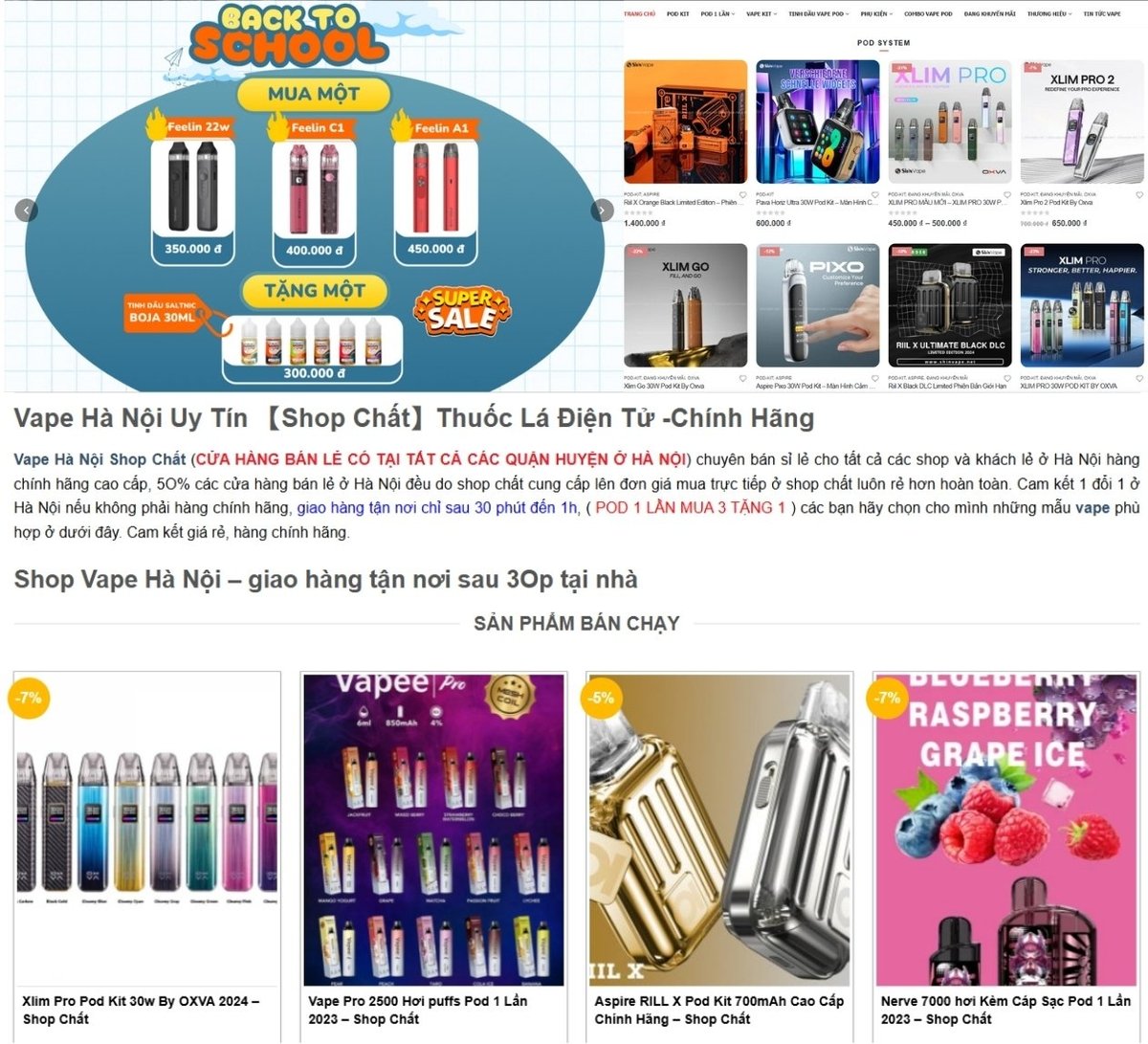 Quảng cáo nhắm vào giới trẻ với dòng chữ 'Back to school' (quay lại trường học), cùng với dịch vụ 'ship' hàng siêu nhanh, tận nơi sau 30 phút... khiến giới trẻ dễ dàng tìm hiểu, thử và sử dụng thuốc lá điện tử. Ảnh: Hoàng Hiền. Quảng cáo nhắm vào giới trẻ với dòng chữ 'Back to school' (quay lại trường học), cùng với dịch vụ 'ship' hàng siêu nhanh, tận nơi sau 30 phút... khiến giới trẻ dễ dàng tìm hiểu, thử và sử dụng thuốc lá điện tử. Ảnh: Hoàng Hiền.