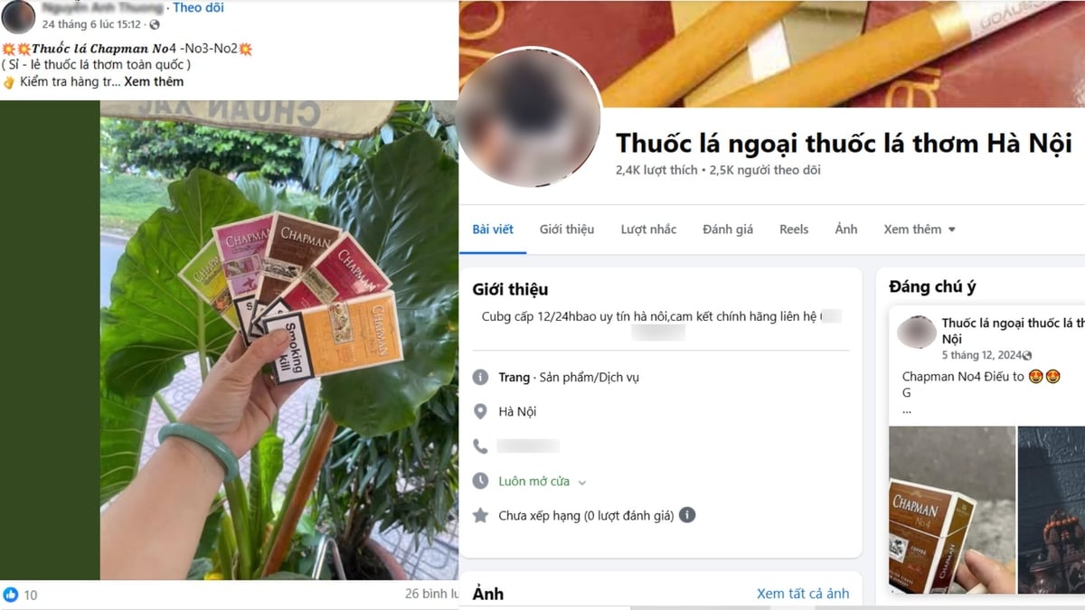 Thuốc lá ngoại được quảng cáo tràn lan trên mạng xã hội. Ảnh: Chụp màn hình. Thuốc lá ngoại được quảng cáo tràn lan trên mạng xã hội. Ảnh: Chụp màn hình.