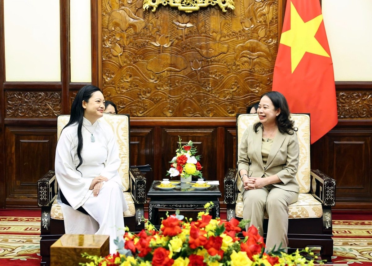 Phó Chủ tịch nước Võ Thị Ánh Xuân tiếp bà Amanda Nguyễn. Ảnh: Đức Tuân/VGP.