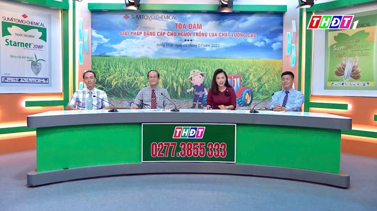 Sumitomo Chemical phối hợp với Đài Phát thanh - Truyền hình Đồng Tháp tổ chức Tọa đàm 'Giải pháp đẳng cấp cho người trồng lúa chất lượng cao'. Ảnh: Sumitomo Chemical Việt Nam. Sumitomo Chemical phối hợp với Đài Phát thanh - Truyền hình Đồng Tháp tổ chức Tọa đàm 'Giải pháp đẳng cấp cho người trồng lúa chất lượng cao'. Ảnh: Sumitomo Chemical Việt Nam.