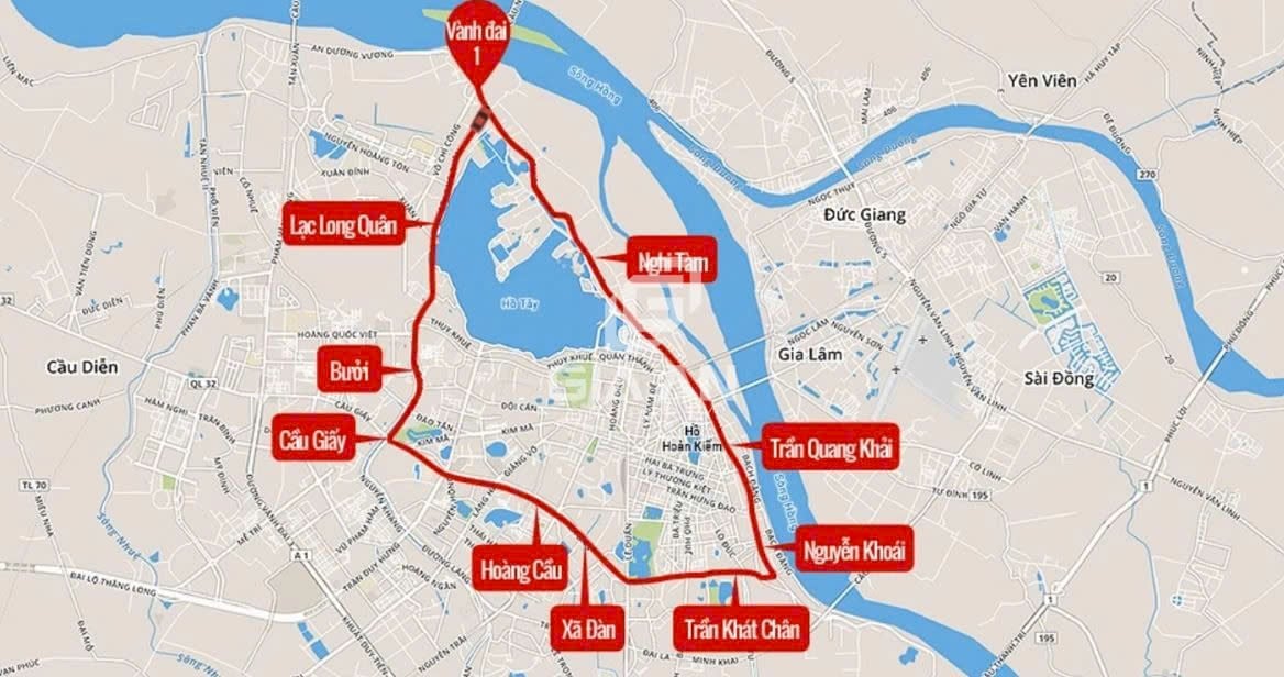 Đường vành đai 1 Hà Nội có chiều dài khoảng 12 km, nối liền các quận trung tâm của thủ đô. Đồ họa: INFO REALTY. Đường vành đai 1 Hà Nội có chiều dài khoảng 12 km, nối liền các quận trung tâm của thủ đô. Đồ họa: INFO REALTY.