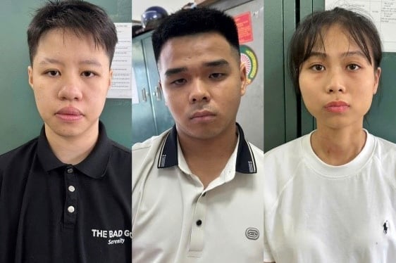 Các đối tượng bị bắt giữ. Ảnh: Công an TP Hà Nội. Các đối tượng bị bắt giữ. Ảnh: Công an TP Hà Nội.