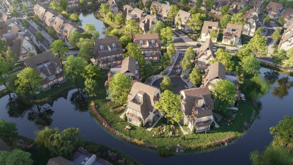Ốc đảo độc đáo tại Đảo Châu Âu. Ảnh: Tập đoàn Ecopark. Ốc đảo độc đáo tại Đảo Châu Âu. Ảnh: Tập đoàn Ecopark.