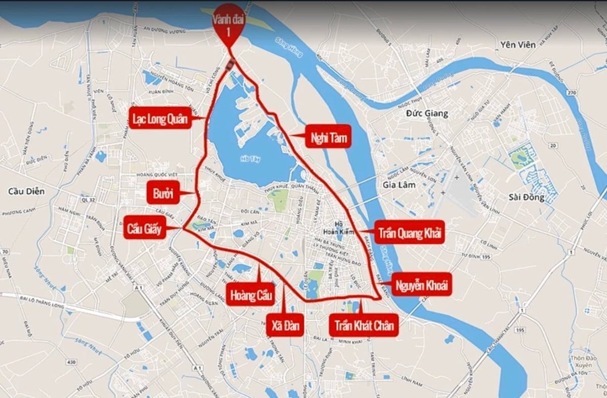 Hình ảnh Vành đai 1 của Hà Nội. Đồ họa: Trần Tiến Thành. Hình ảnh Vành đai 1 của Hà Nội. Đồ họa: Trần Tiến Thành.
