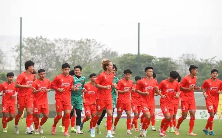 U23 Việt Nam tập luyện chuẩn bị cho Giải U23 Đông Nam Á 2025. Ảnh:VFF. U23 Việt Nam tập luyện chuẩn bị cho Giải U23 Đông Nam Á 2025. Ảnh:VFF.