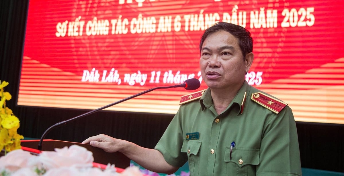 Giám đốc Công an tỉnh Đắk Lắk Phan Thanh Tám phát biểu chỉ đạo hội nghị. Ảnh: Anh Tài. Giám đốc Công an tỉnh Đắk Lắk Phan Thanh Tám phát biểu chỉ đạo hội nghị. Ảnh: Anh Tài.
