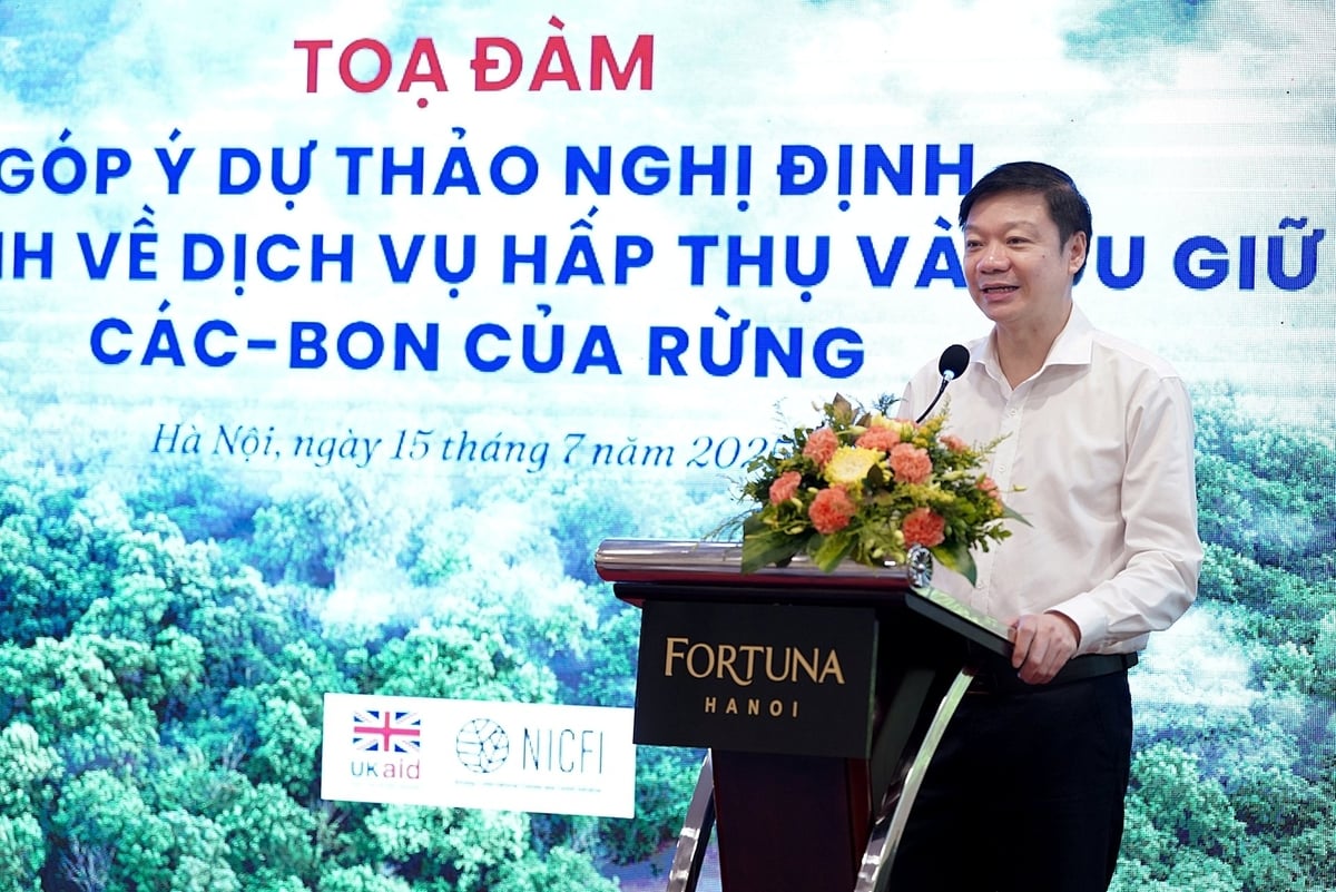 Cục trưởng Trần Quang Bảo: Nghị định khi ban hành sẽ 'cởi trói' cho các chủ tín chỉ carbon. Ảnh: Bảo Thắng. Cục trưởng Trần Quang Bảo: Nghị định khi ban hành sẽ 'cởi trói' cho các chủ tín chỉ carbon. Ảnh: Bảo Thắng.