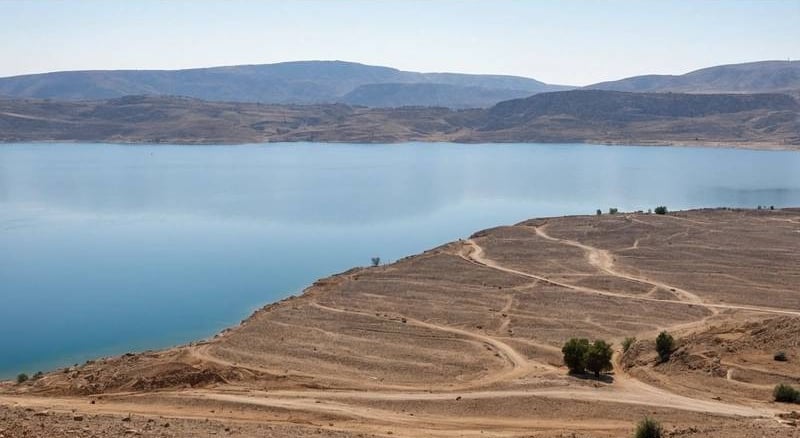 Hạn hán tồi tệ nhất lịch sử làm cạn kiệt hồ chứa lớn ở Lebanon. Ảnh: Energy News. Hạn hán tồi tệ nhất lịch sử làm cạn kiệt hồ chứa lớn ở Lebanon. Ảnh: Energy News.