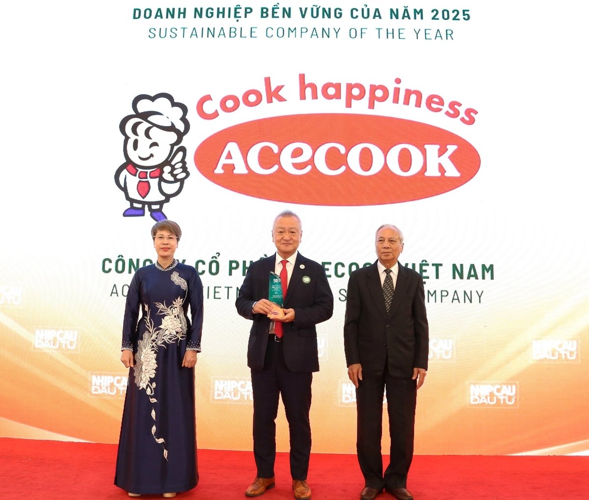 Acecook Việt Nam được vinh danh 'Doanh nghiệp bền vững của năm 2025'. Ảnh: Acecook Việt Nam.
