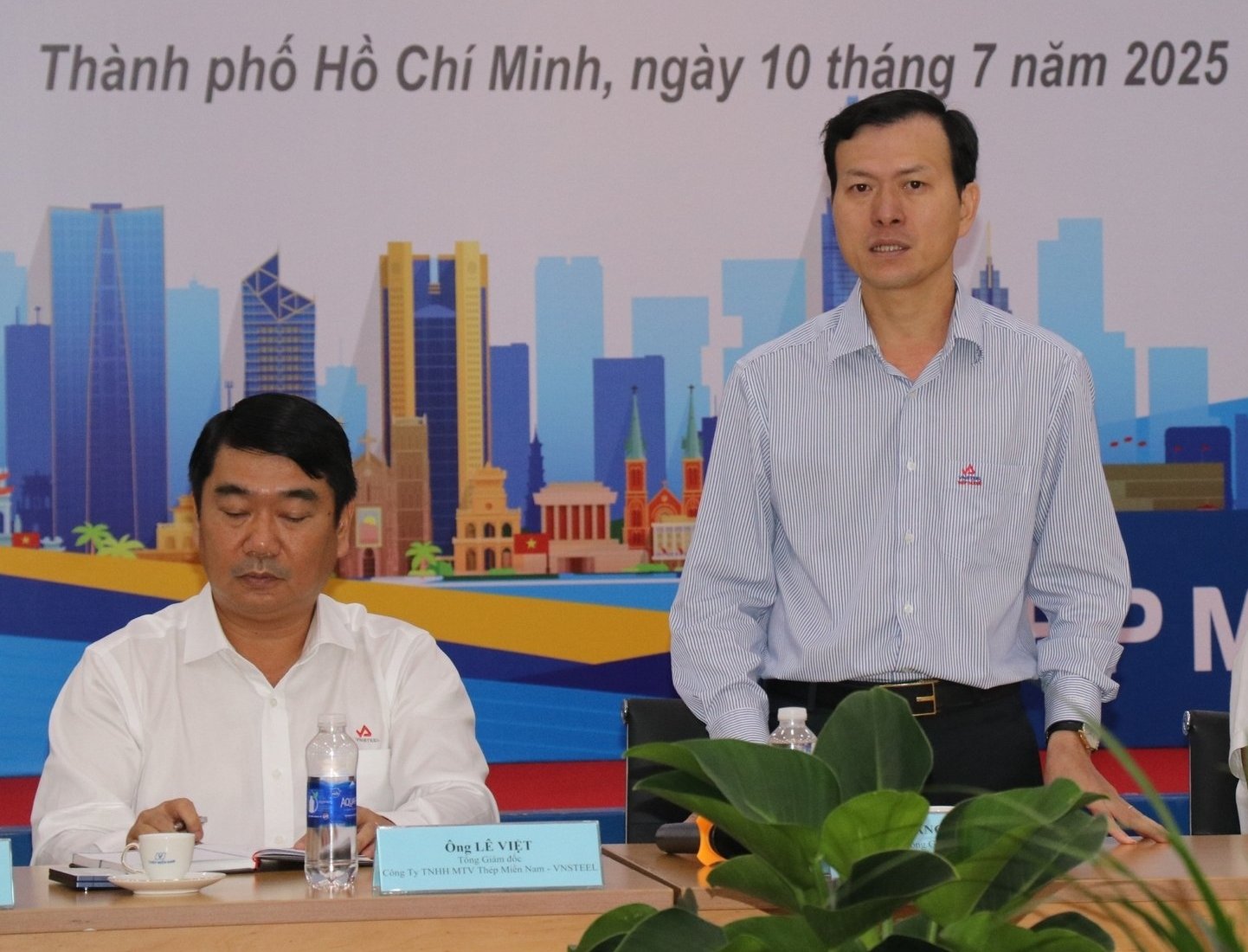 Ông Hoàng Đức Hoa, Tổng Giám đốc Công ty CP Thép Thủ Đức - VNSTEEL phát biểu. Ảnh: PV. Ông Hoàng Đức Hoa, Tổng Giám đốc Công ty CP Thép Thủ Đức - VNSTEEL phát biểu. Ảnh: PV.