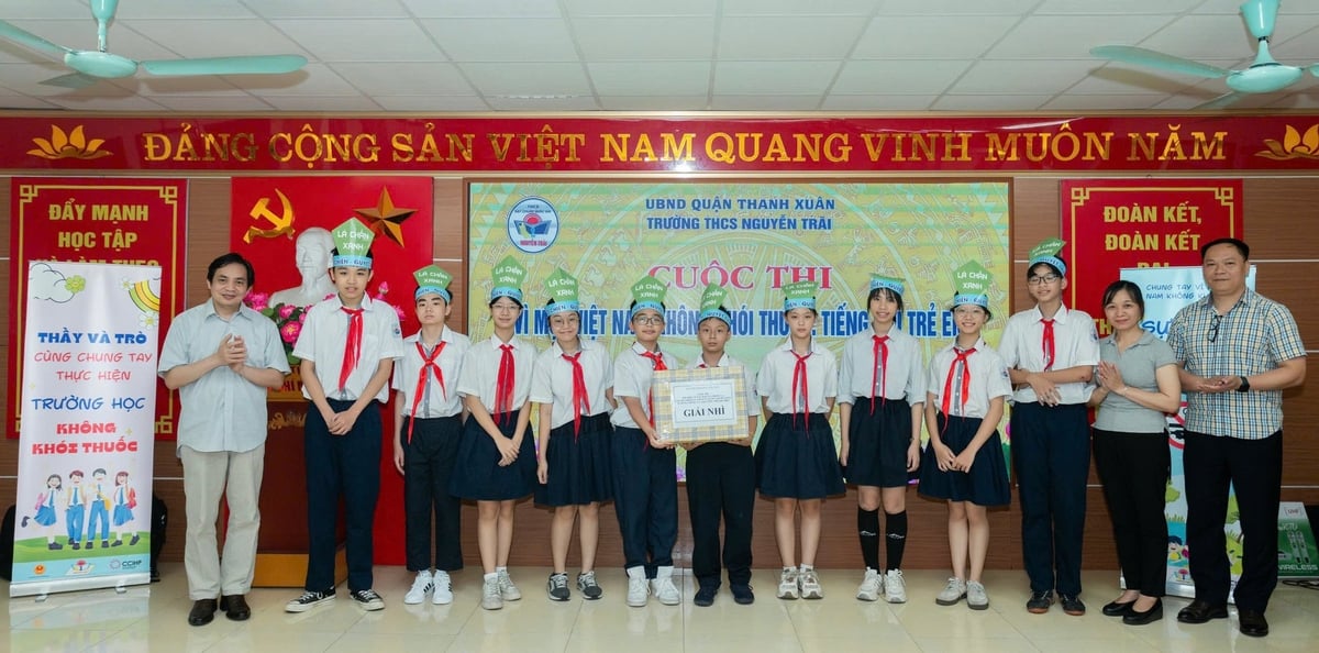 Cuộc thi Vì một Việt Nam không khói thuốc được Trường THCS Nguyễn Trãi tổ chức thành công. Ảnh: CCIHP. Cuộc thi Vì một Việt Nam không khói thuốc được Trường THCS Nguyễn Trãi tổ chức thành công. Ảnh: CCIHP.