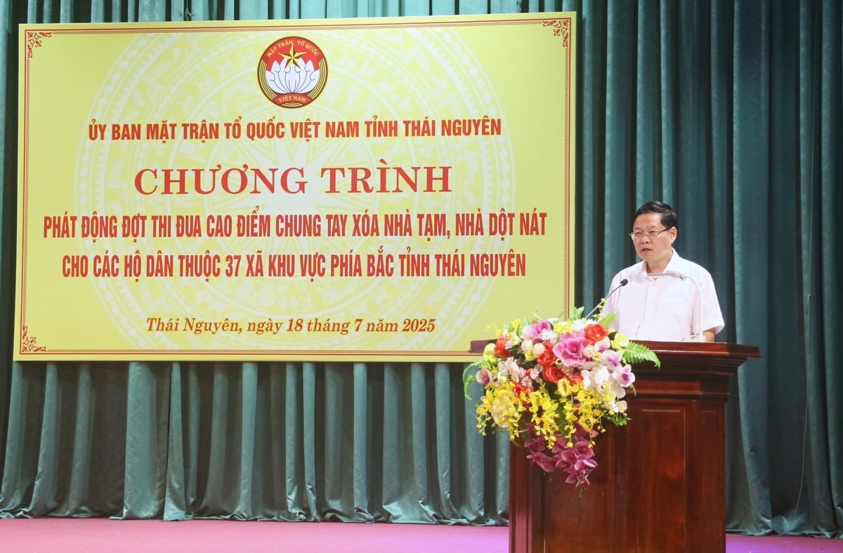 Ông Đinh Quang Tuyên, Phó Bí thư Tỉnh ủy, Chủ tịch Ủy ban Mặt trận tổ quốc Việt Nam tỉnh Thái Nguyên phát động đợt thi đua. Ảnh: Quang Linh. Ông Đinh Quang Tuyên, Phó Bí thư Tỉnh ủy, Chủ tịch Ủy ban Mặt trận tổ quốc Việt Nam tỉnh Thái Nguyên phát động đợt thi đua. Ảnh: Quang Linh.