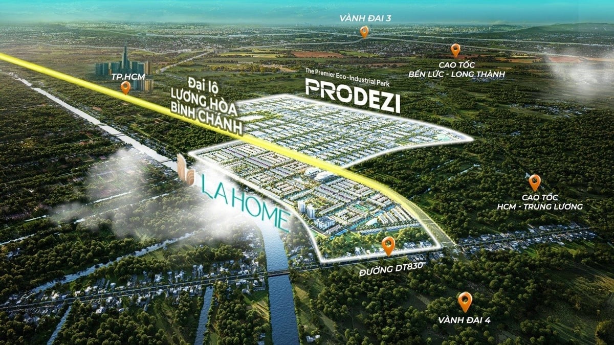 Liền kề KCN sinh thái Prodezi 400ha tạo nên mô hình khu đô thị - công nghiệp sinh thái tích hợp, LA Home tận dụng lợi thế về nhu cầu cư trú dài hạn của đội ngũ, chuyên gia kỹ sư từ KCN. Ảnh: Prodezi Long An.