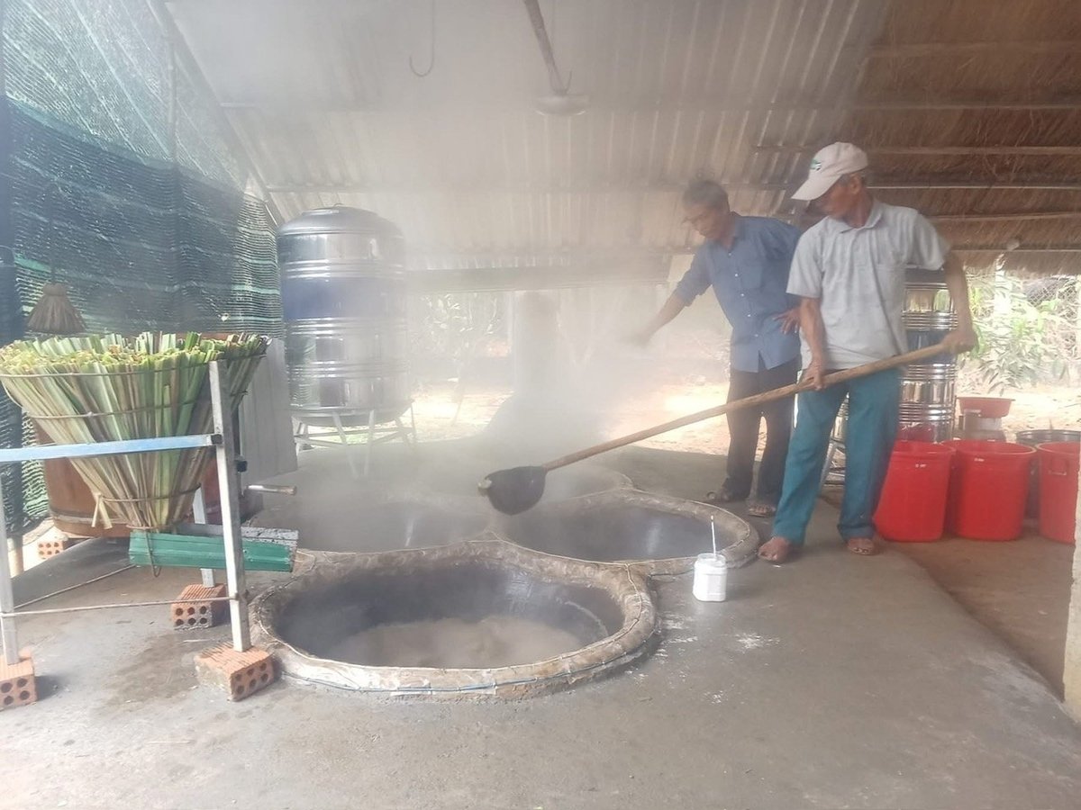 Chòi nấu đường truyền thống 'Ông Năm'. Ảnh: Võ Hà