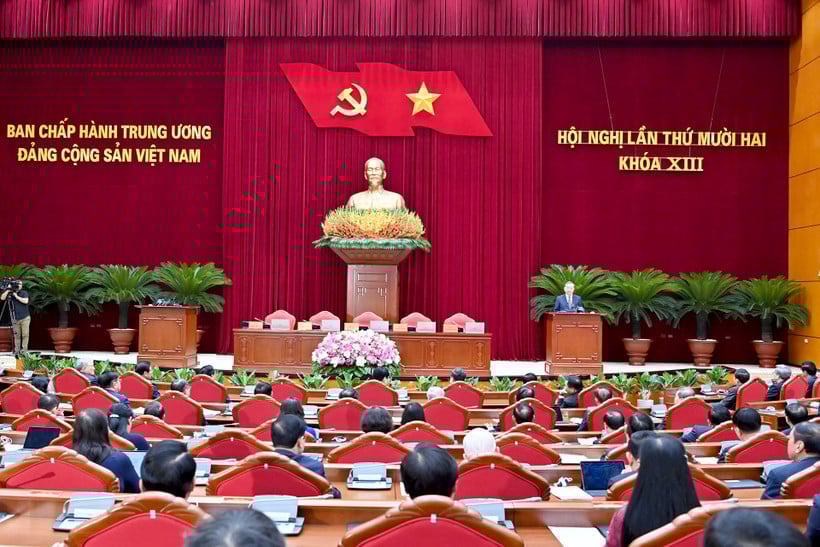 Phiên bế mạc Hội nghị lần thứ 12 Ban Chấp hành Trung ương Đảng khóa XIII. Ảnh: Đăng Khoa. Phiên bế mạc Hội nghị lần thứ 12 Ban Chấp hành Trung ương Đảng khóa XIII. Ảnh: Đăng Khoa.
