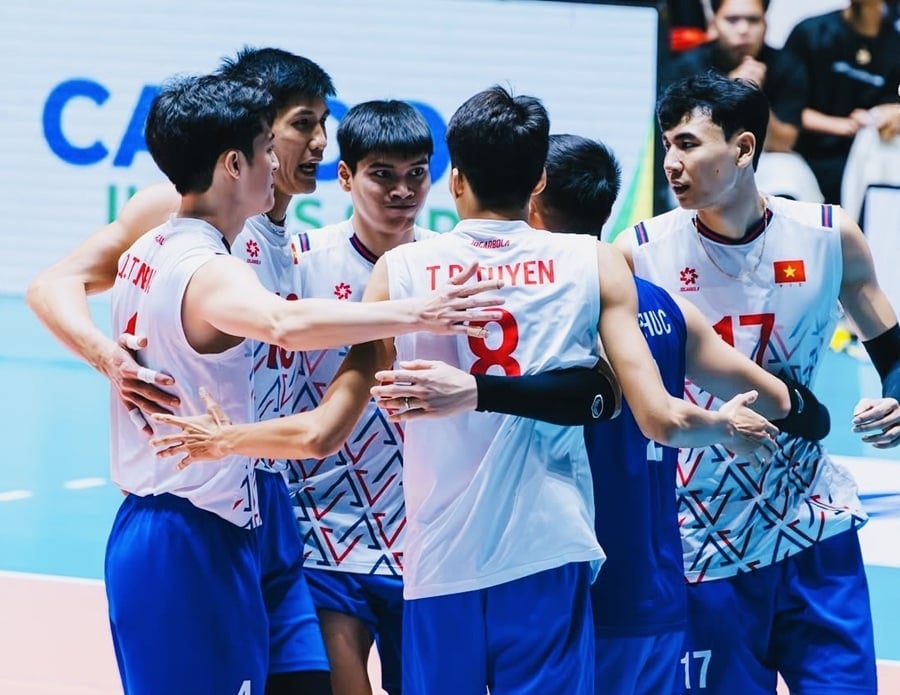 Tuyển bóng chuyền nam Việt Nam tiếp tục tạo bất ngờ khi đánh bại Thái Lan ở chặng 2 SEA V.League 2025. Ảnh:SEAVLEAGUE.