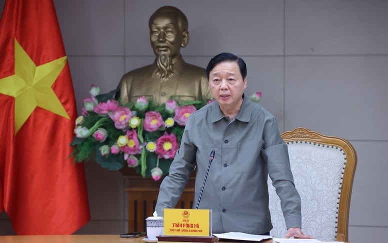 Phó Thủ tướng Trần Hồng Hà chủ trì cuộc họp về công tác chủ động ứng phó với bão số 3. Ảnh: VGP/Minh Khôi.