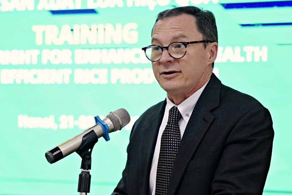Ông Ralph Bean, Tham tán Nông nghiệp Hoa Kỳ tại Việt Nam phát biểu tại chương trình tập huấn. Ảnh: Linh Linh. Ông Ralph Bean, Tham tán Nông nghiệp Hoa Kỳ tại Việt Nam phát biểu tại chương trình tập huấn. Ảnh: Linh Linh.