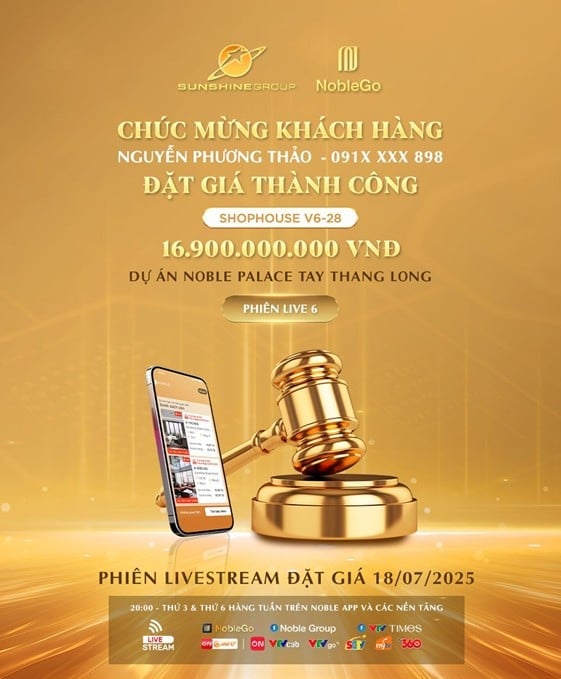 Giá chốt nhà phố chỉ được xác lập trong vòng 3 – sau 10 phút đặt giá đầy kịch tính và sát nút, cho thấy sức nóng và sự hấp dẫn đặc biệt của mô hình đặt giá mua nhà trên nền tảng livestream của NobleGo. 