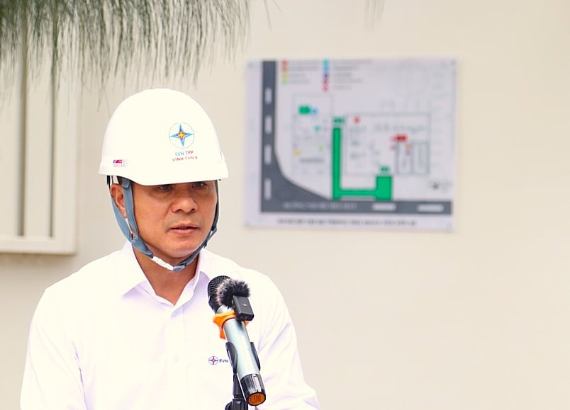 Phó trưởng Phòng Kỹ thuật và An toàn NMNĐ Vĩnh Tân 4 Nguyễn Trọng Dũng phát biểu tại buổi diễn tập. Ảnh: Vĩnh Tân 4. Phó trưởng Phòng Kỹ thuật và An toàn NMNĐ Vĩnh Tân 4 Nguyễn Trọng Dũng phát biểu tại buổi diễn tập. Ảnh: Vĩnh Tân 4.