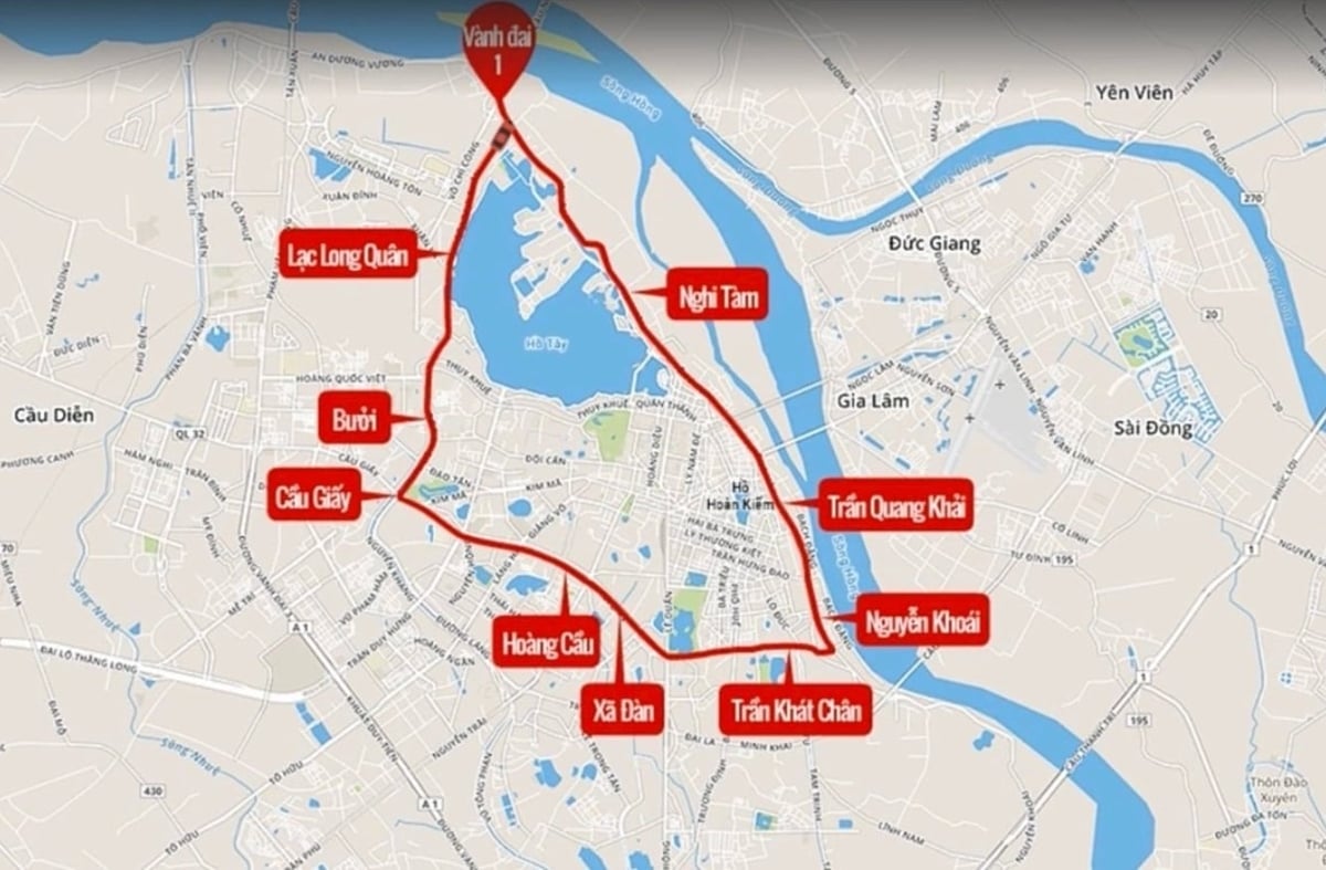 Hình ảnh khu vực vành đai 1 của Hà Nội. Đồ họa: Trần Tiến Thành. Hình ảnh khu vực vành đai 1 của Hà Nội. Đồ họa: Trần Tiến Thành.