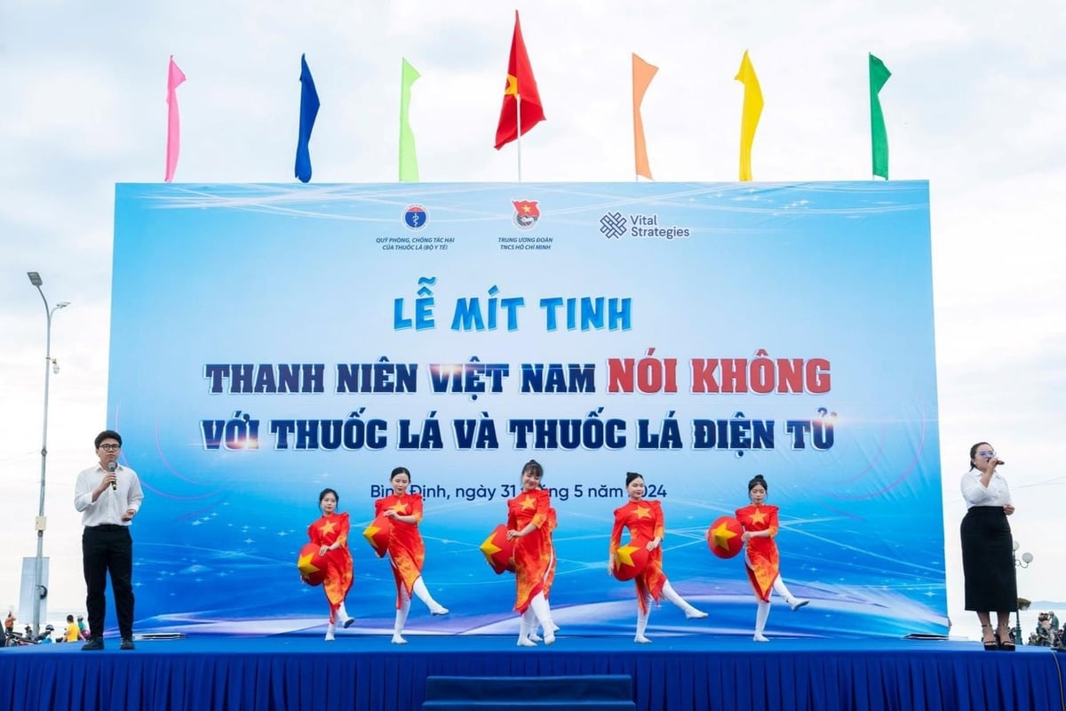 Giới thanh niên Gia Lai nói không với thuốc lá và thuốc lá điện tử. Ảnh: Sở Y tế. Giới thanh niên Gia Lai nói không với thuốc lá và thuốc lá điện tử. Ảnh: Sở Y tế.