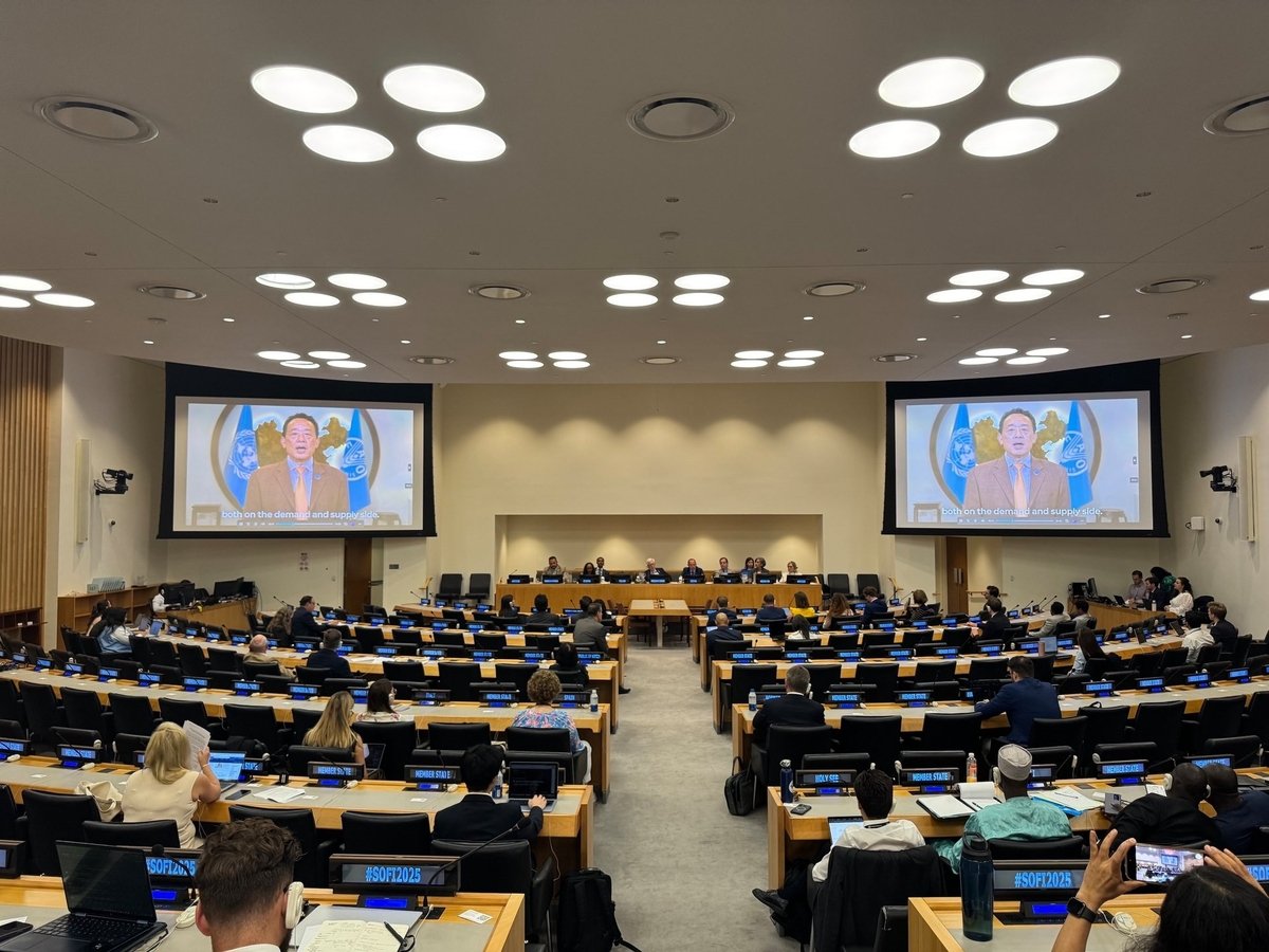 FAO Director-General QU Dongyu address a special event on food price inflation at the UN’s headquarters in New York.
