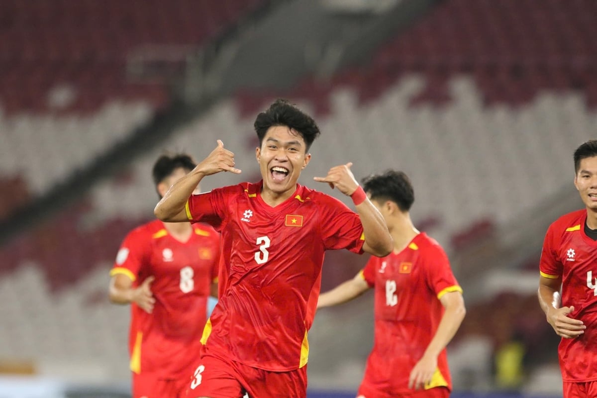 Niềm vui của U23 Việt Nam sau khi dẫn bàn trước U23 Campuchia. Ảnh: VFF. Niềm vui của U23 Việt Nam sau khi dẫn bàn trước U23 Campuchia. Ảnh: VFF.