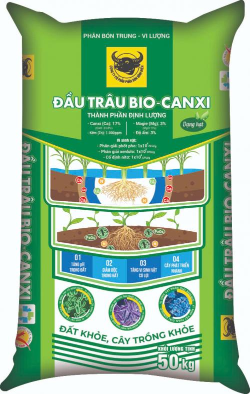 Phân bón Đầu Trâu Bio-Canxi của Công ty CP Phân bón Bình Điền. Ảnh: Bảo Vệ. Phân bón Đầu Trâu Bio-Canxi của Công ty CP Phân bón Bình Điền. Ảnh: Bảo Vệ.