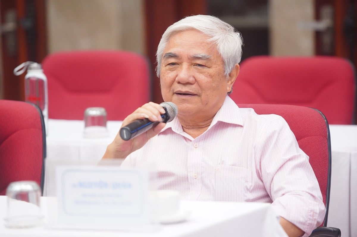 TS. Nguyễn Quân, nguyên Bộ trưởng Bộ Khoa học và Công nghệ cho rằng Bộ Chính trị ban hành Nghị quyết 57 là bước đi kịp thời và đúng đắn, đặt nền móng cho một định hướng phát triển chiến lược về công nghệ vũ trụ của Việt Nam. Ảnh: Huy Phạm.