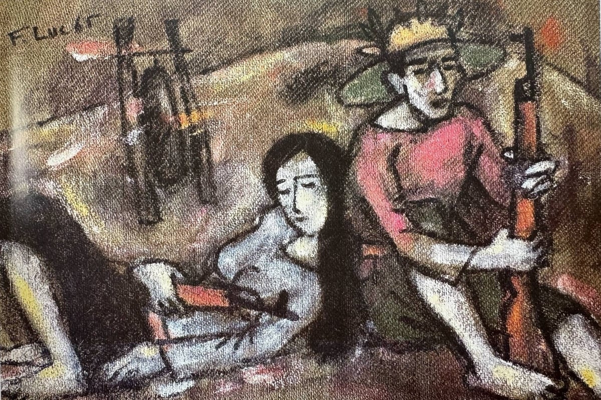 'Giấc ngủ yên lành'. Tranh của Phạm Lực.