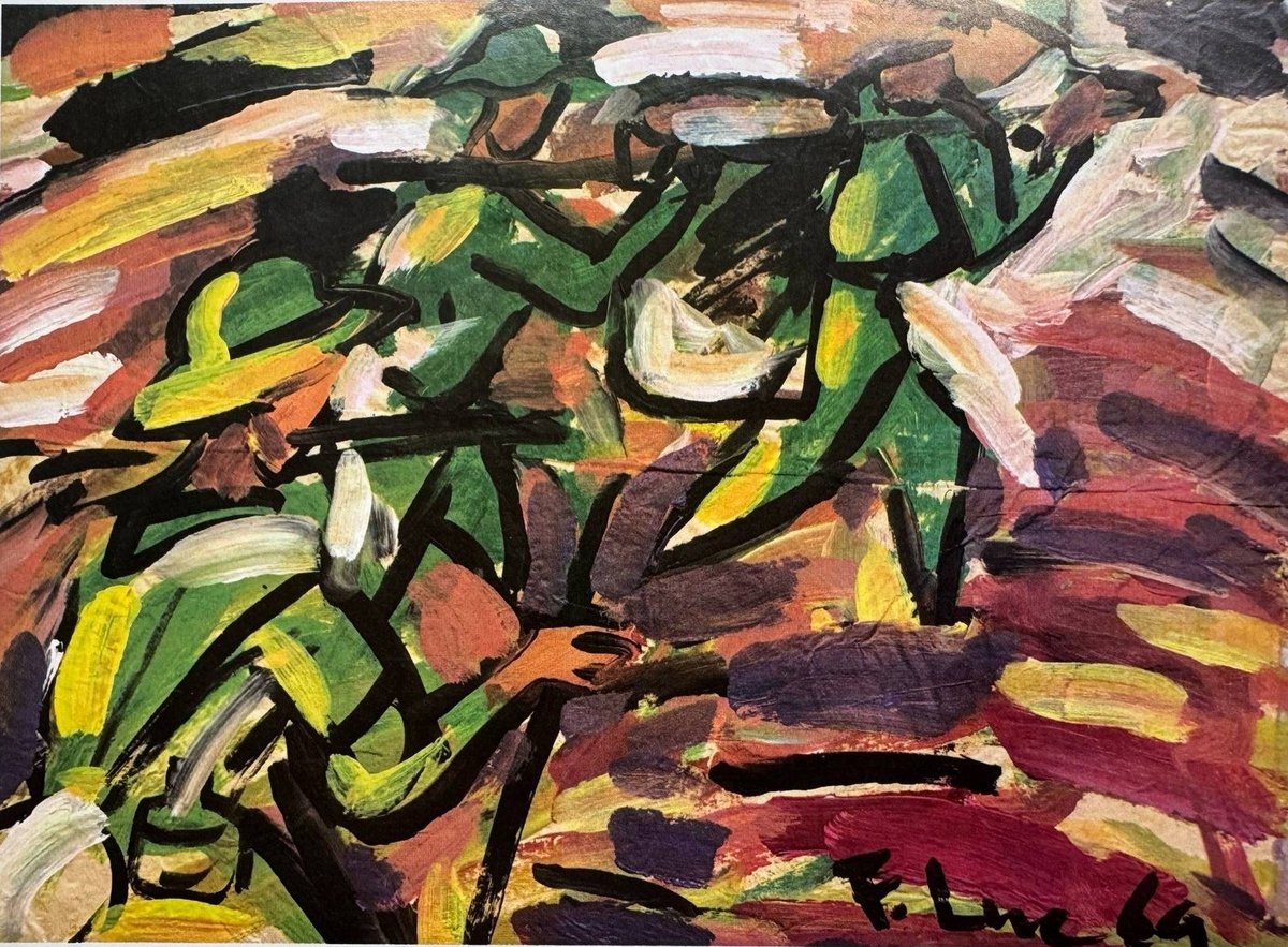 'Ra trận'. Tranh của Phạm Lực.