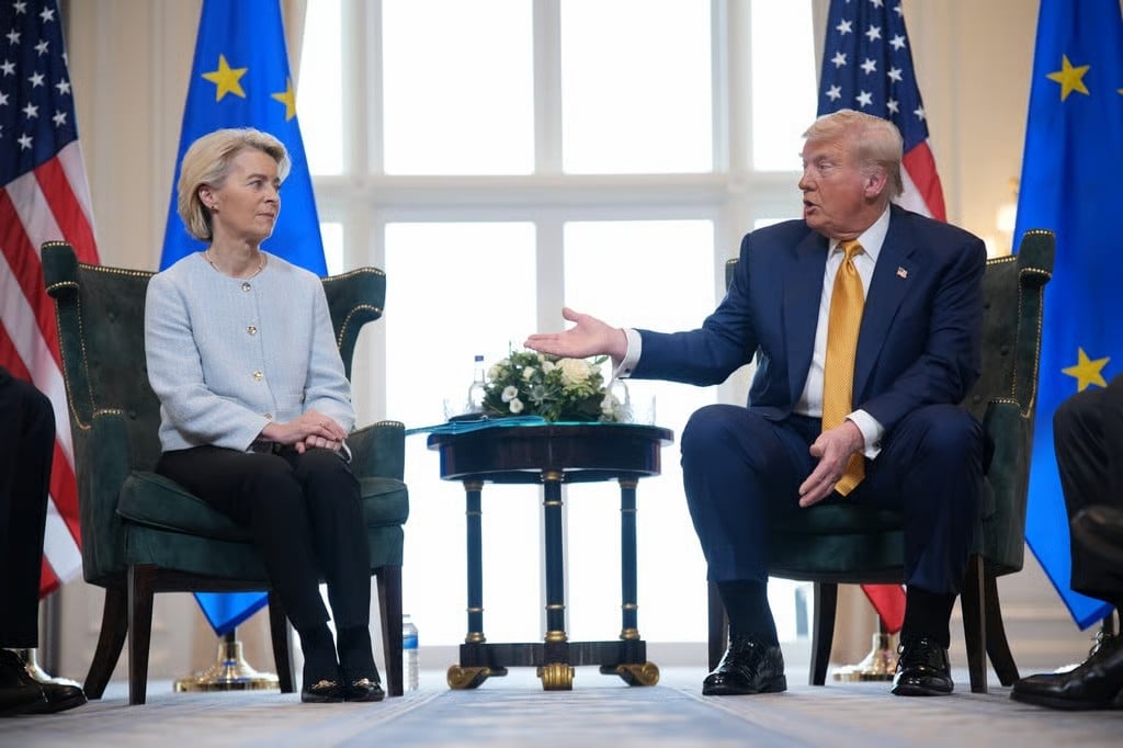Tổng thống Mỹ Donald Trump và Chủ tịch Ủy ban châu Âu Ursula von der Leyen. Ảnh: Getty. Tổng thống Mỹ Donald Trump và Chủ tịch Ủy ban châu Âu Ursula von der Leyen. Ảnh: Getty.