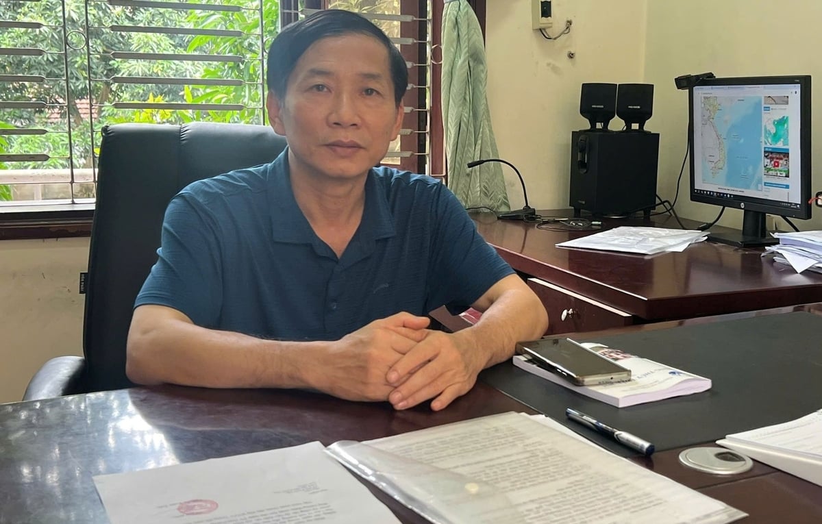Ông Nguyễn Xuân Tiến trả lời phỏng vấn Báo Nông nghiệp và Môi trường sáng 28/7. Ảnh: Phạm Tuân.