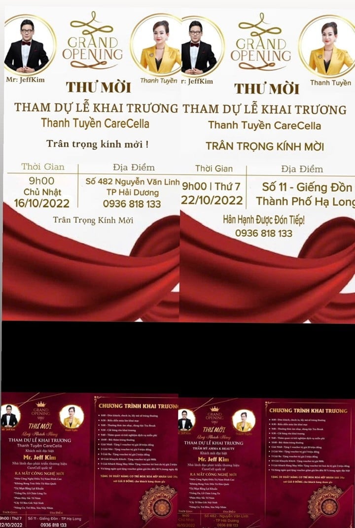 Khi làm việc cơ quan chức năng (chồng bà Nguyễn Thị Tuyền) cho biết cơ sở đã nghỉ không làm nhiều năm qua do dịch Covid - 19, vợ sinh con thứ 3 nhưng trong tháng 10/2022 liên tục khai trương tại 2 địa điểm. Ảnh: Chụp qua tin nhắn điện thoại. 