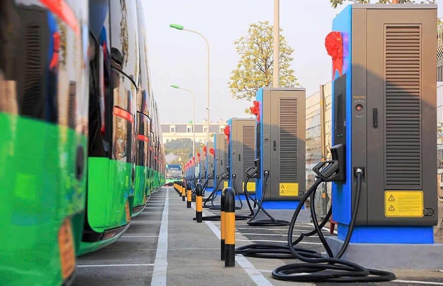 Trạm sạc xe buýt điện. Ảnh: Tuấn Khải. Trạm sạc xe buýt điện. Ảnh: Tuấn Khải.